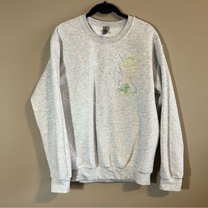 ✨ Gildan Gray Tinkerbell Embroidered Crewneck Sweatshirt Small